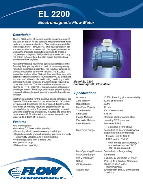 Electromagnetic Flow Meter for Process Measurement