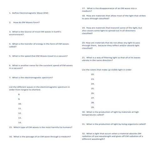 Electromagnetic waves test