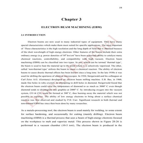 Electron Beam Machining (Modern ManufacturingProcess)