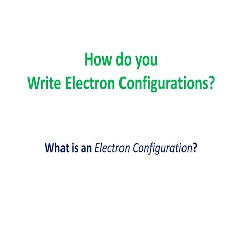 Electron configuration