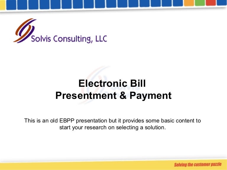 Electronic Bill Payment