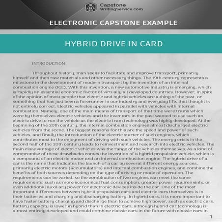 Electronic Capstone Project Sample