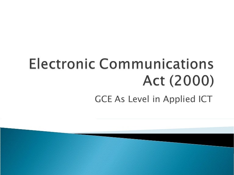 Electronic Communications Act (2000)