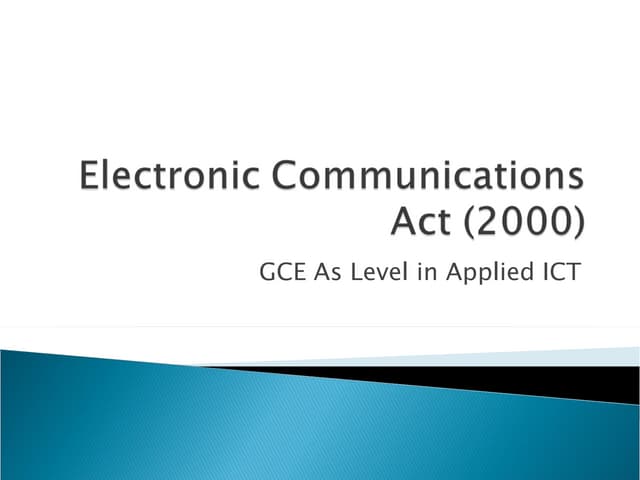 Electronic Communications Act (2000)