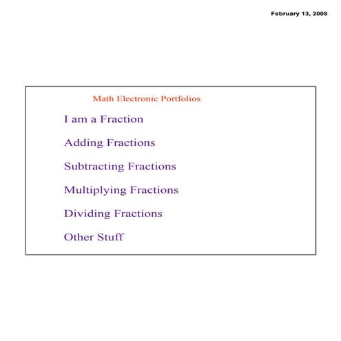 Electronic Portfolios