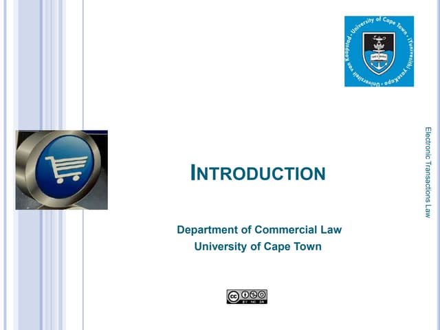 electronic transactions law lecture series: lecture 1 introduction