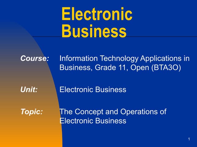 Electronic Business