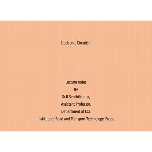 Electronic circuits ii