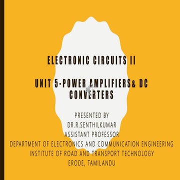 Electronic circuits ii unit5 part1_power_amplifiers