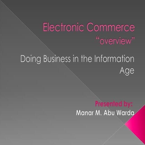 Electronic commerce "over view"