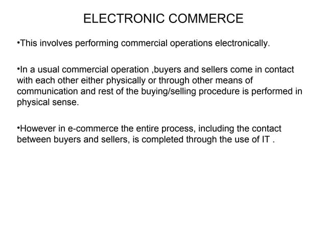 Electronic commerce