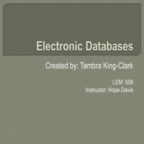 Electronic databases | PPT