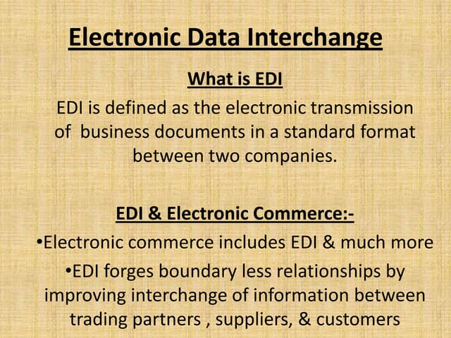 Electronic data interchange