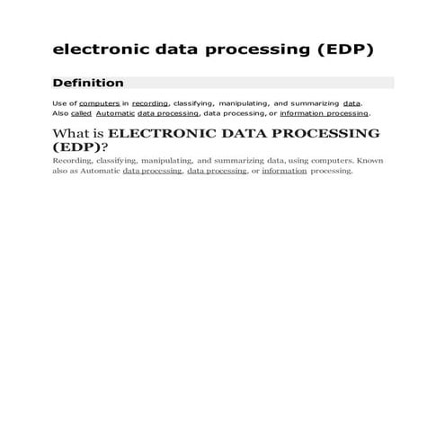 Electronic data processing | DOCX | Computing | Technology & Computing