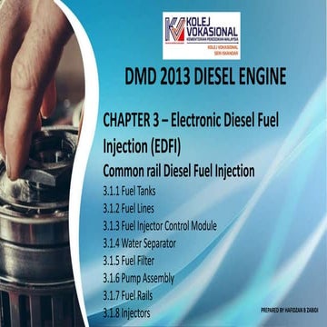 Electronic diesel fuel injection (EDFI) & commonrail engine