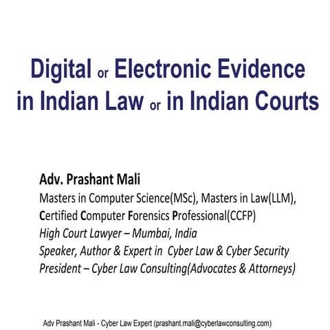Electronic evidence  digital evidence in india