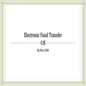 Electronic fund transfer