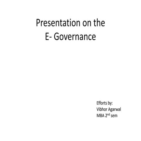 Electronic governance