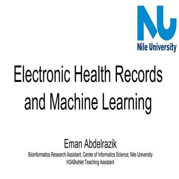 Electronic health records and machine learning | PPTX
