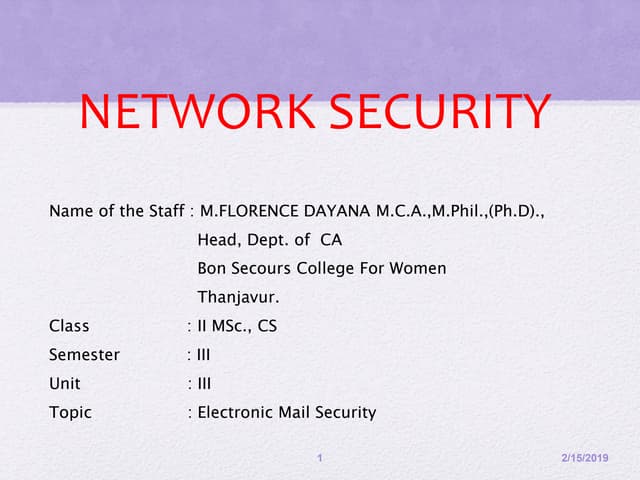 Electronic mail security