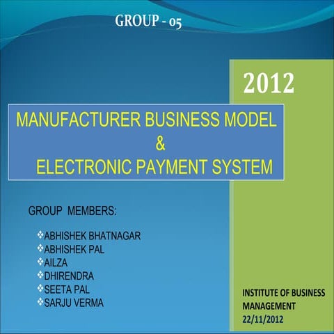 Electronic payments ystem 