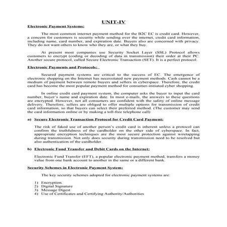 Electronic Payment Systems