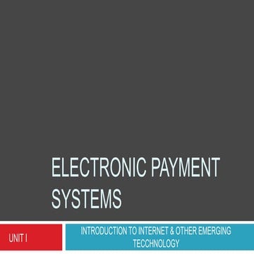 Electronic payment systems