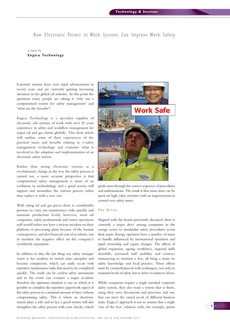 Engica Q4 Safety brocure - Permit to Work - ISSOW | PDF