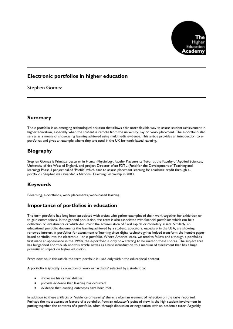 Electronic portfolios