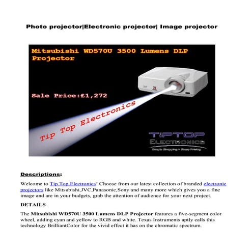 Electronic projector, photo projector
