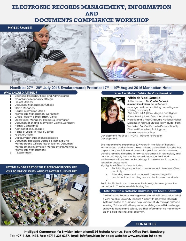 Electronic records management and documents compliance