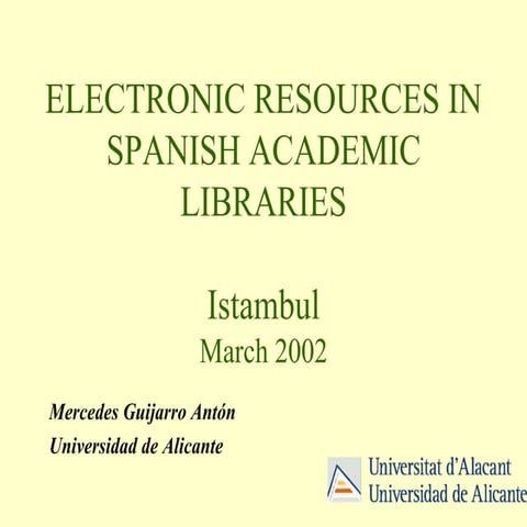 Electronic resources in academic libraries