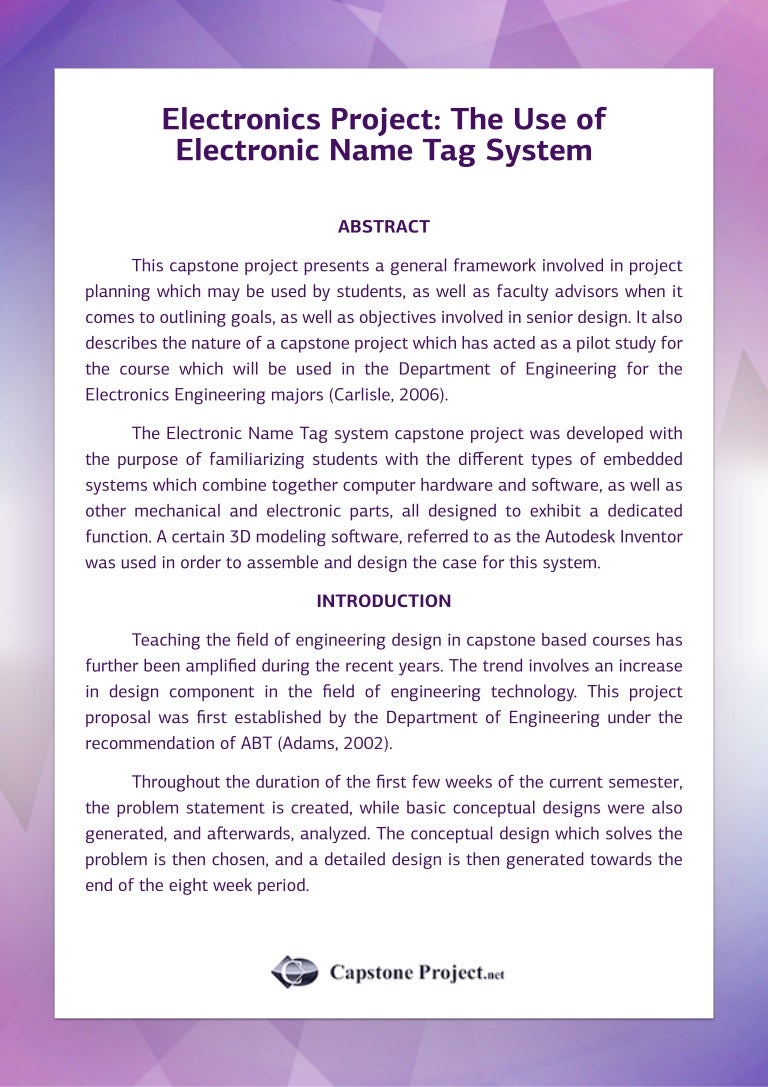 Capstone project ideas for community image