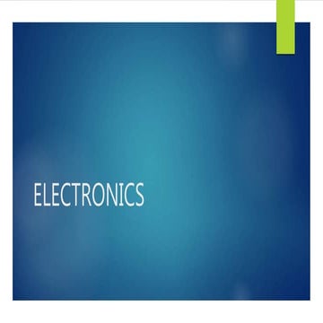 Basic electronics, lecture 1 | PPTX
