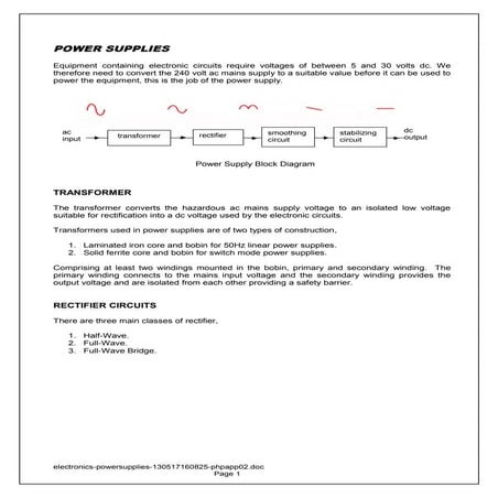 Electronics   power supplies