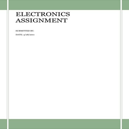 Electronics assignment  