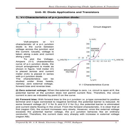 Diode Applications & Transistor Basics