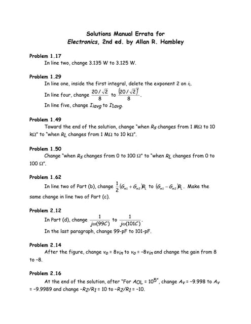 Electronics hambley2nd