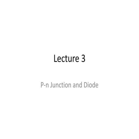 Electronics lecture 3