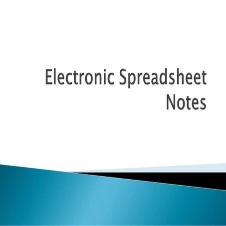 Electronic Spreadsheet Notes.. Libre office