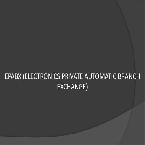 Electronics private automatic branch exchange