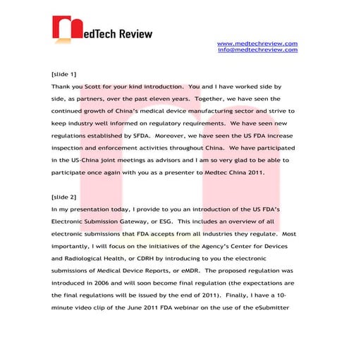 Electronic Submissions Speech