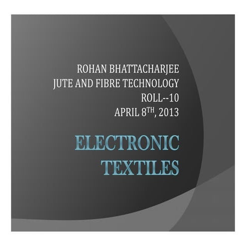 Electronic textiles