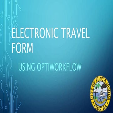 Electronic Travel Form - OptiWorkFlow