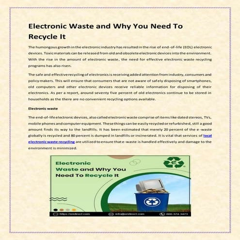 Electronic waste and why you need to  recycle it