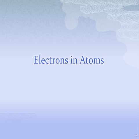 Electrons in atoms notes