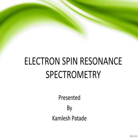 Electron spin resonance spectrometry