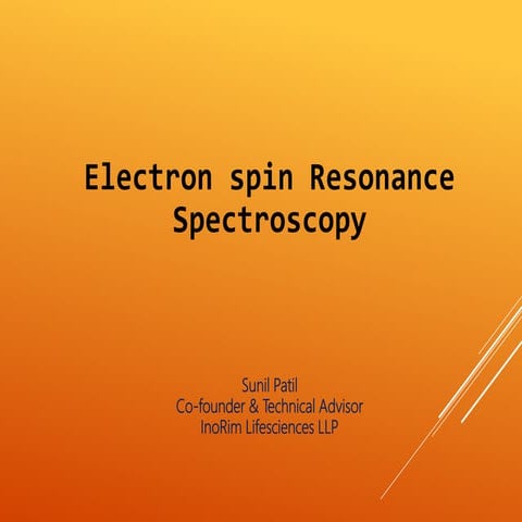 Electron spin resonance spectroscopy 