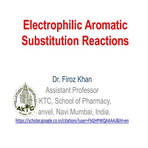 Electrophilic aromatic substitution reactions