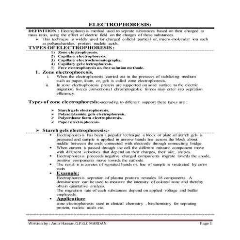 Electrophoresis, Types of electrophoresis